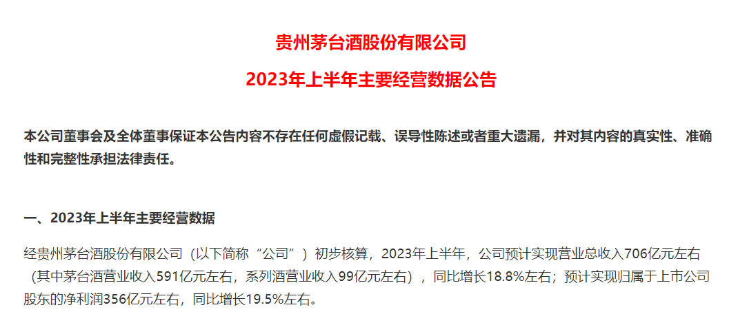 将进酒周报 | 贵州茅台上半年营业总收入超700亿 海南椰岛总经理变更……