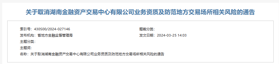 湖南、重庆等四地同日宣布：取消辖内“金交所”